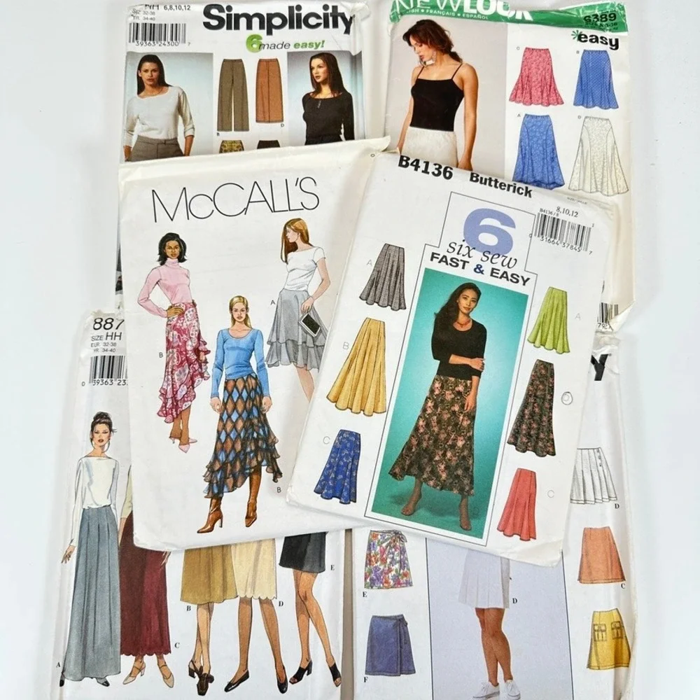 VTG Lot of 6 UNCUT 80s 90s Y2K Simplicity McCalls Sewing Patterns Skirt Pants - Picture 1 of 5